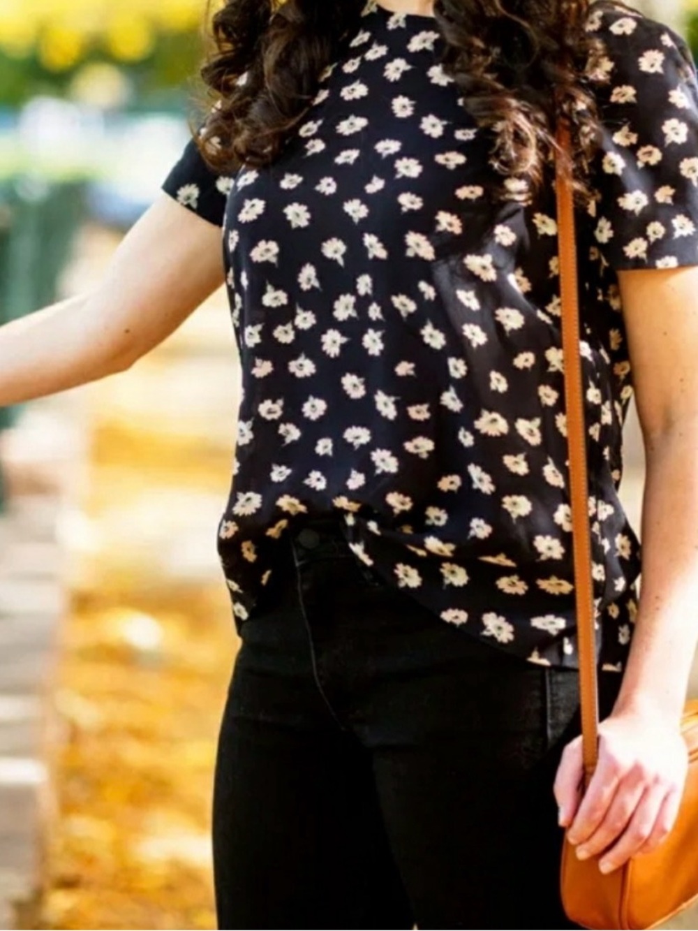 Madewell Silk flower print shirt